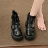Ankle Boots Women Sneaker Platform Flats Shoes Woman Autumn  Trend New Rock Leather Punk Lace Up Thick Sole Goth Botas Mujer