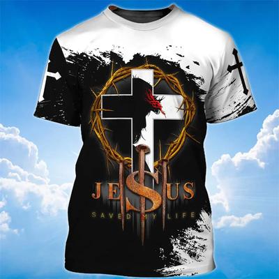 Neues Sommer 3D Gott Jesus Druck T-Shirt Christentum Glaube Grafik Kurzarm Für Männer Kindermode T-Shirt Unisex Harajuyku Oberteile