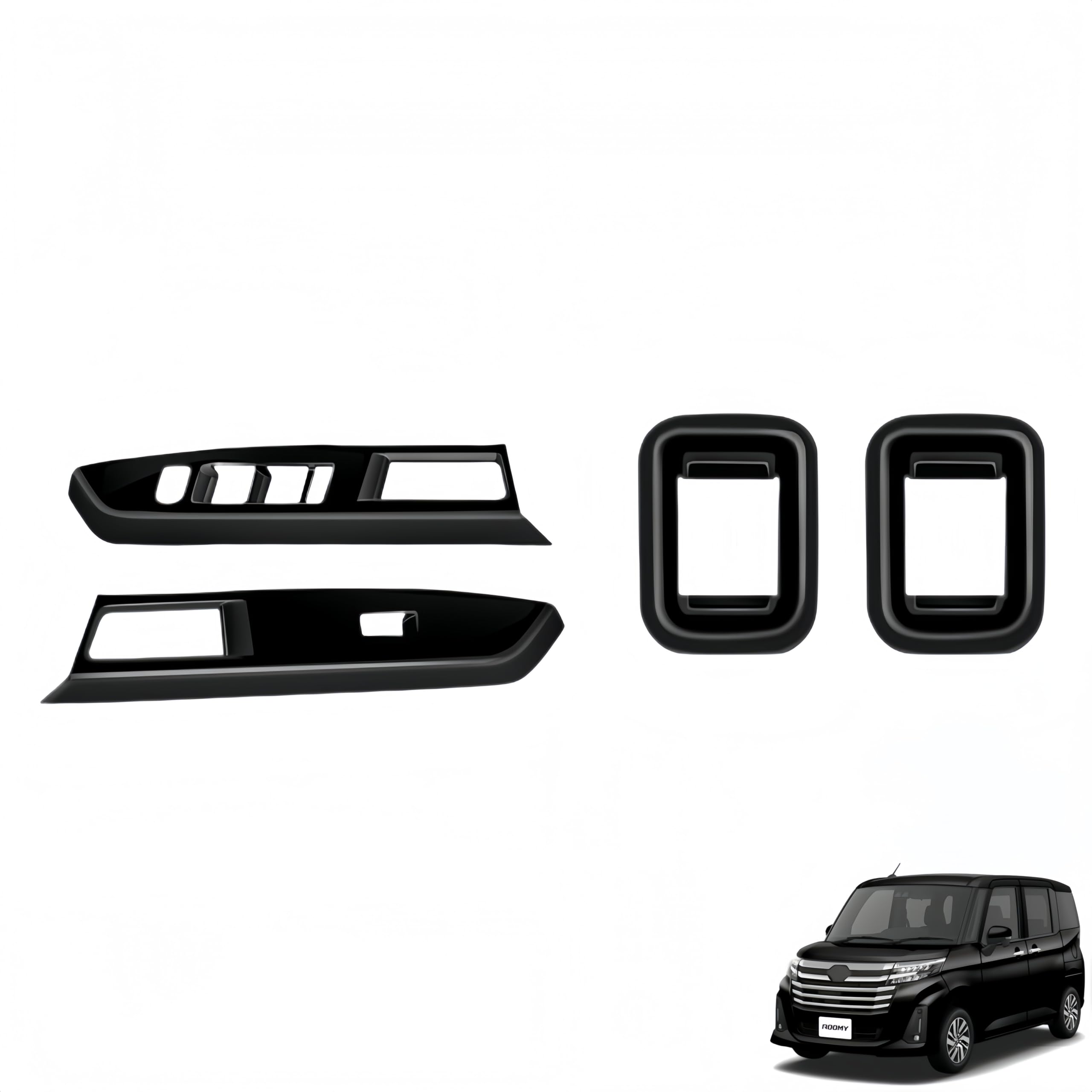 

Door Button Panel Window Switch Cover Set 4Pcs Glass Lift Frame Garnish Interior Accessory Parts for Toyota Roomy 2016 AobexaltSide M900A/M910A