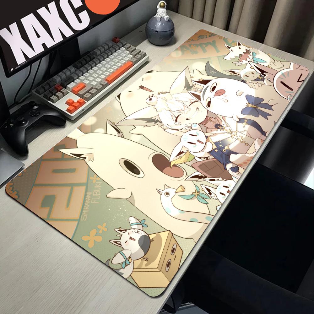 Shirakami Fubuki Mouse Pad Anime game mause pads cs lol XXL Home HD Computer Desk Mats Carpet Gamer Office Laptop Soft Desktop