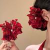 Red Chinese Style Hair Clip Butterfly Flower Hairpin Elegant Hanfu Hair Accessories  Wedding Party