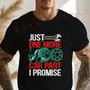 Men's Black Mechanical Humor With I Promise One More Car Part Print Moto Casual O-neck Short