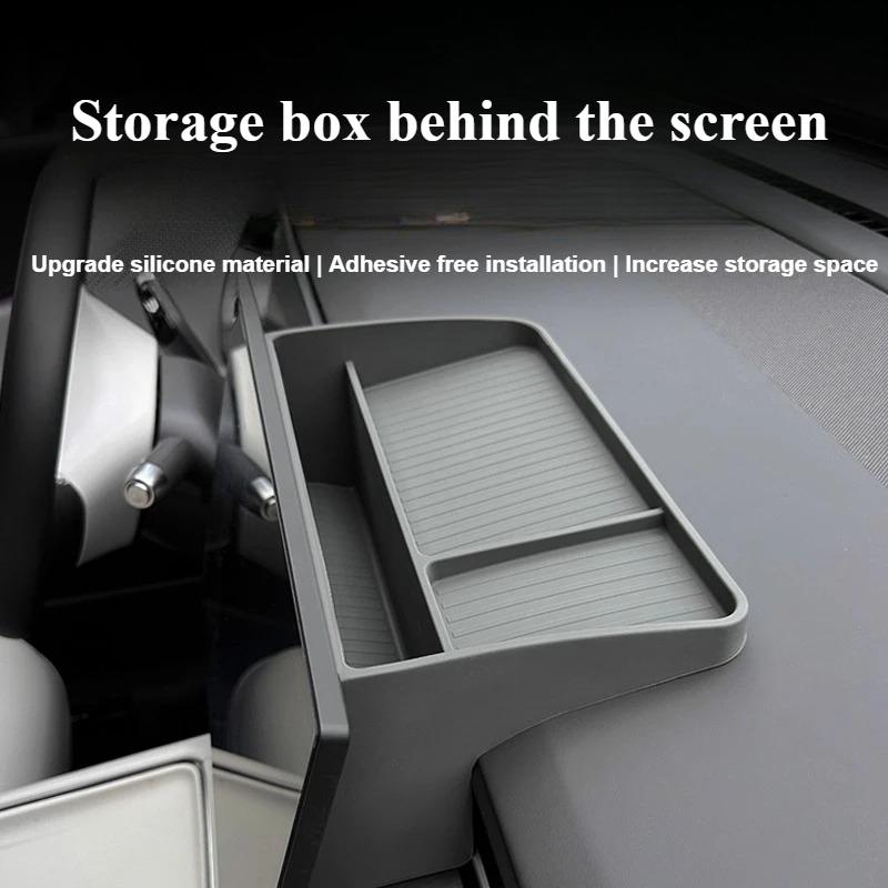 For Xpeng G6 2025 Car Storage Box Behind Central Control Screen Auto Silicone Waterproof Anti-fouling Storage Box