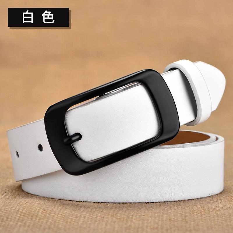 Womens Slim Leather Belt Black Brown White Red Casual Fashion Waist Jeans Office Chic Style