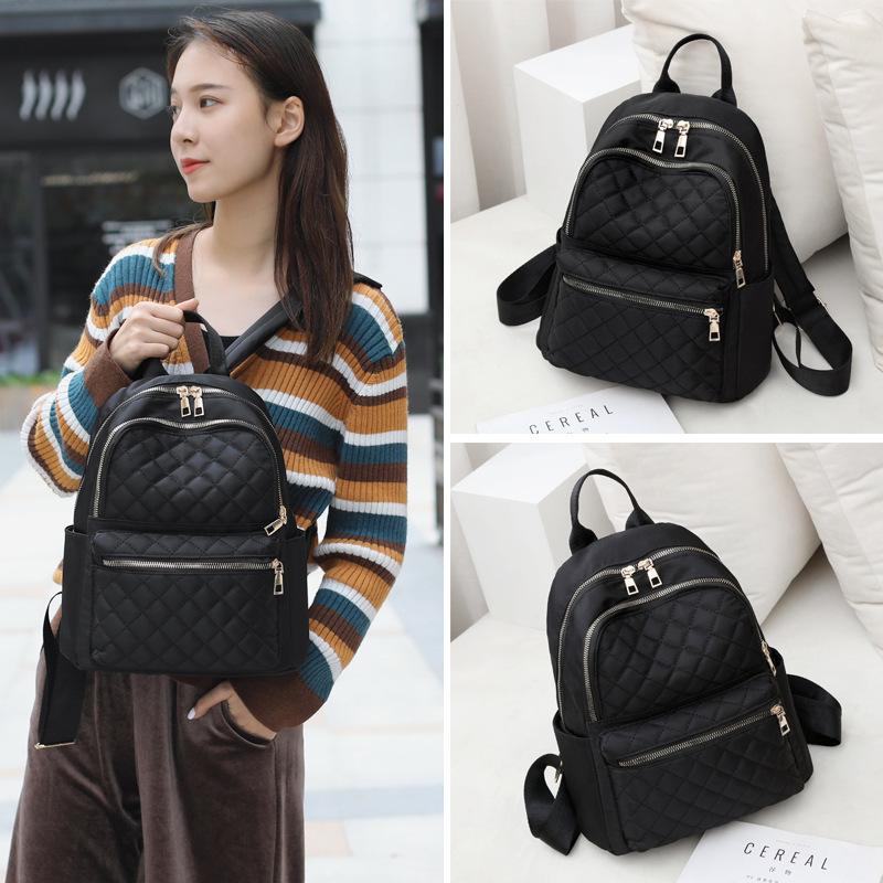 Manufacturer 2024 new trendy Korean version women's fashion trend diamond embroidery thread travel Oxford cloth shoulder bag