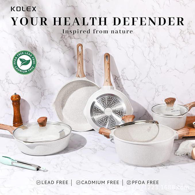 Kairi 12-Piece Non-Stick Cookware Set: Frying, Stir-Frying, Soup, and Milk Pans for All Stoves