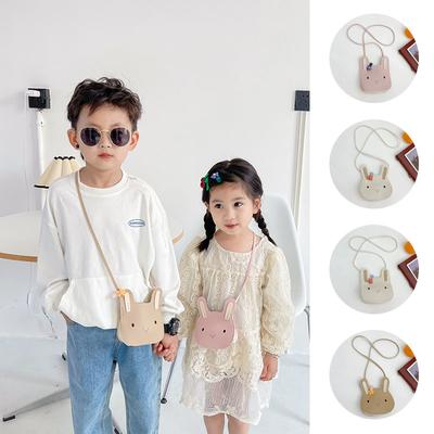 New Cartoon Animal Kids Mini Bags PU Leather Shoulder Bag Cute Bunny Bag for Children Soft Bunny Kids Toddler Girls Boy Purse