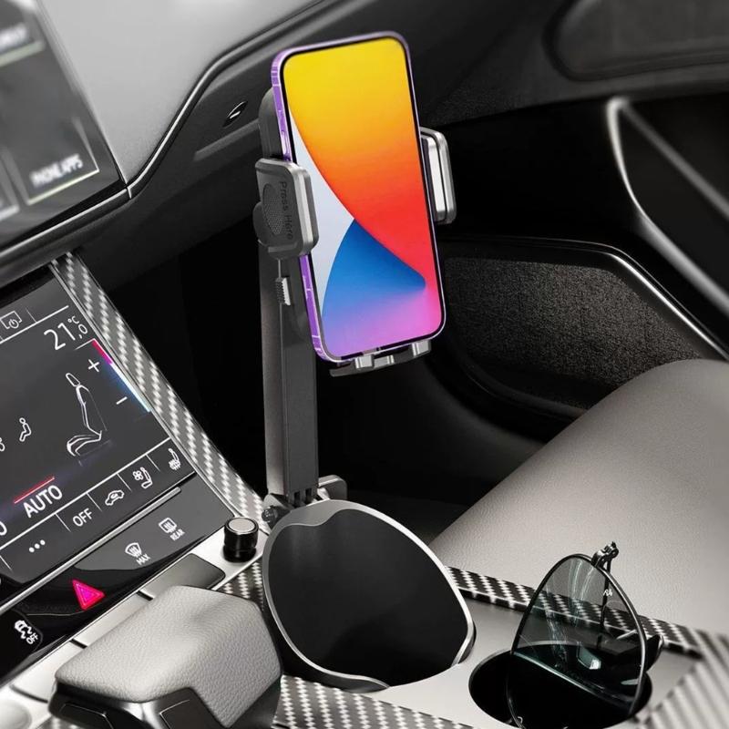 Universal Cup Mount highlighting Strong Hard Rod Design For Phones Tablets And Drinks In Car
