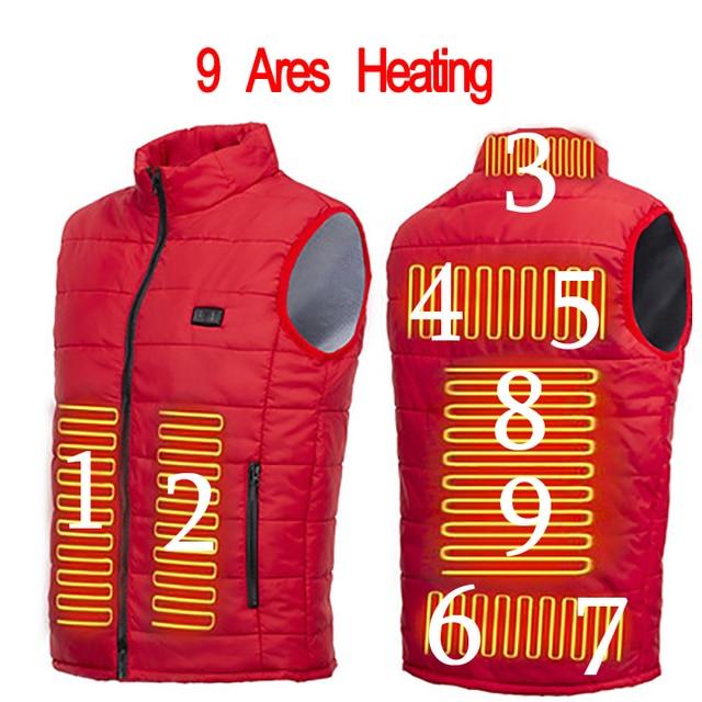 Men Usb Heated Vest 17 Areas Electric Heating Vest Jacket Men Winter Warmte Vest Waistcoat Sleeveless Puffer Men Vest Jacket