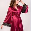 Satin Women's Sexy Plus Size Silk Robe Lingerie Sleep Dress