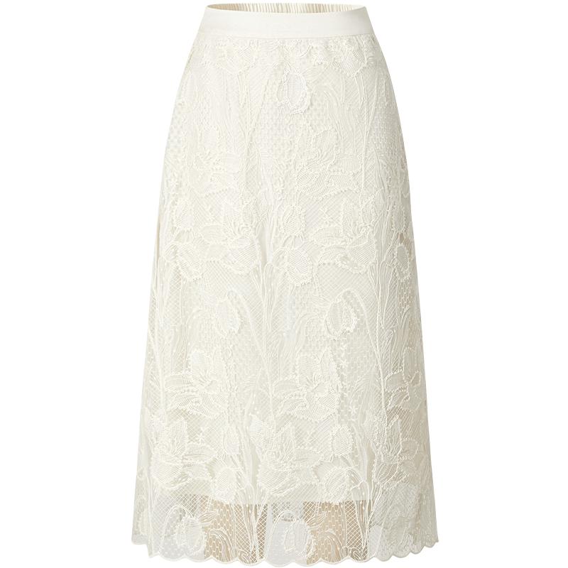 

Anna Co. Soft Light Lace A-Line Skirt L