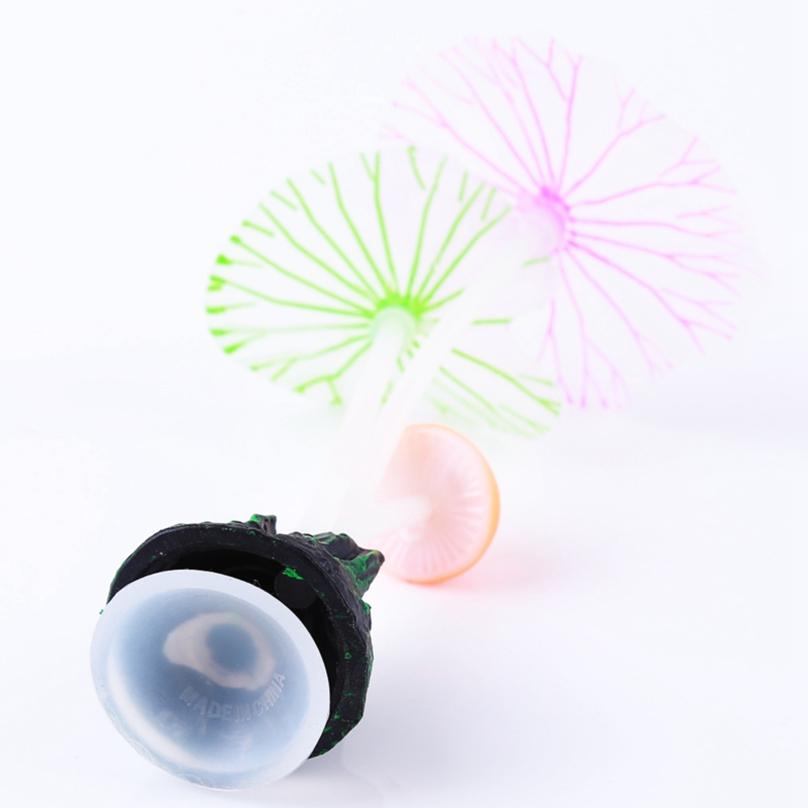 Artificial Coral Reef Aquarium Stones Shiny Luminous Mushroom Lotus Leaf Decorating Fish Tank