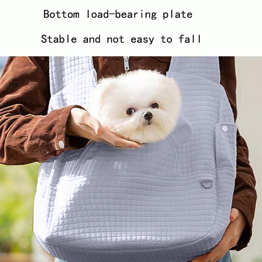 Minimalist Cross-Style Pet Carrier Portable Dog Backpack Small Double-Shoulder Outdoor Front Pack with Ad