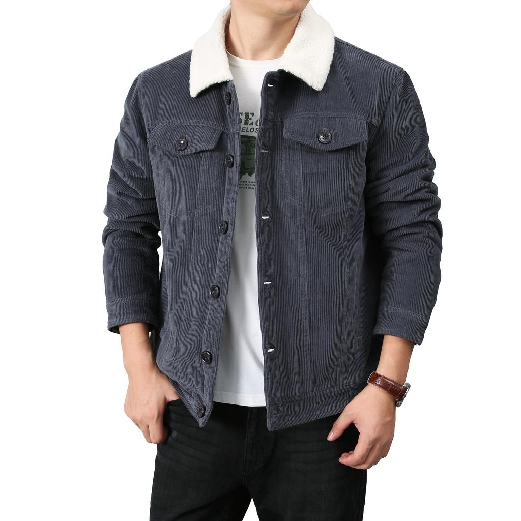 Men's Cotton Jacket Loose Parka Warm Padded Corduroy Short Jacket Winter Jacket Fashion Parkas Casual Plush Outfit Winproof Coat
