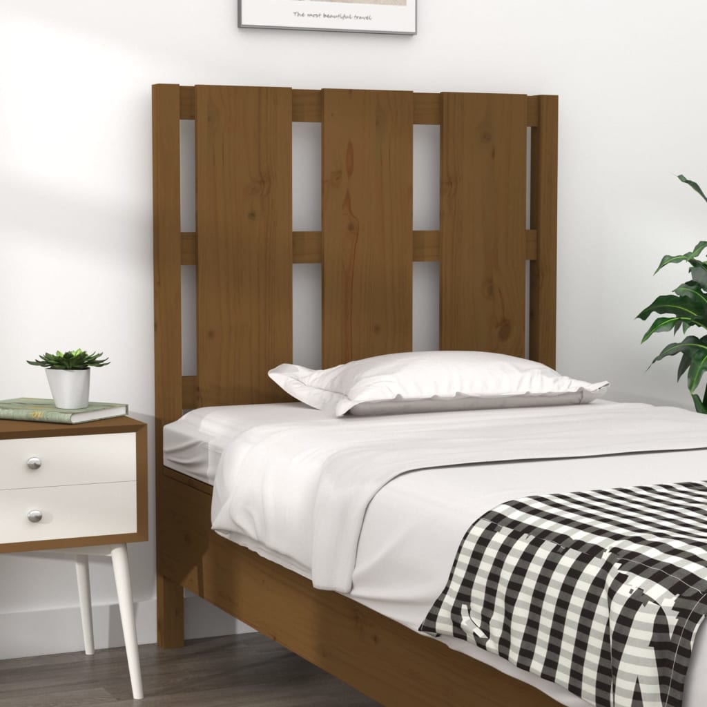 Headboard Honey Brown 80.5 X 4 X 100 Cm Solid Pine Wood