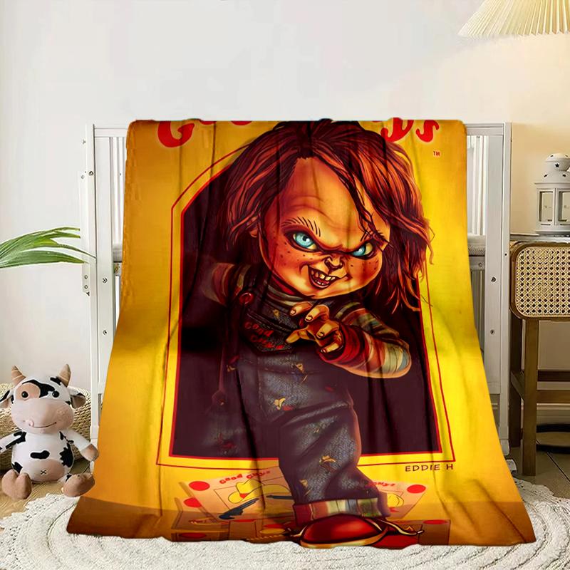 Chucky's Halloween Horror Blanket Flannel Blanket for bed, sofa, Camping, Hiking, Picnic Essentials, gift for family Fan gifts