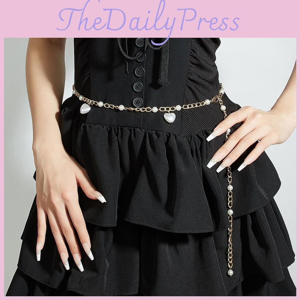 Fashion Faux Heart Pearl Waist Chain With Metal For Summer Womens Party Wear