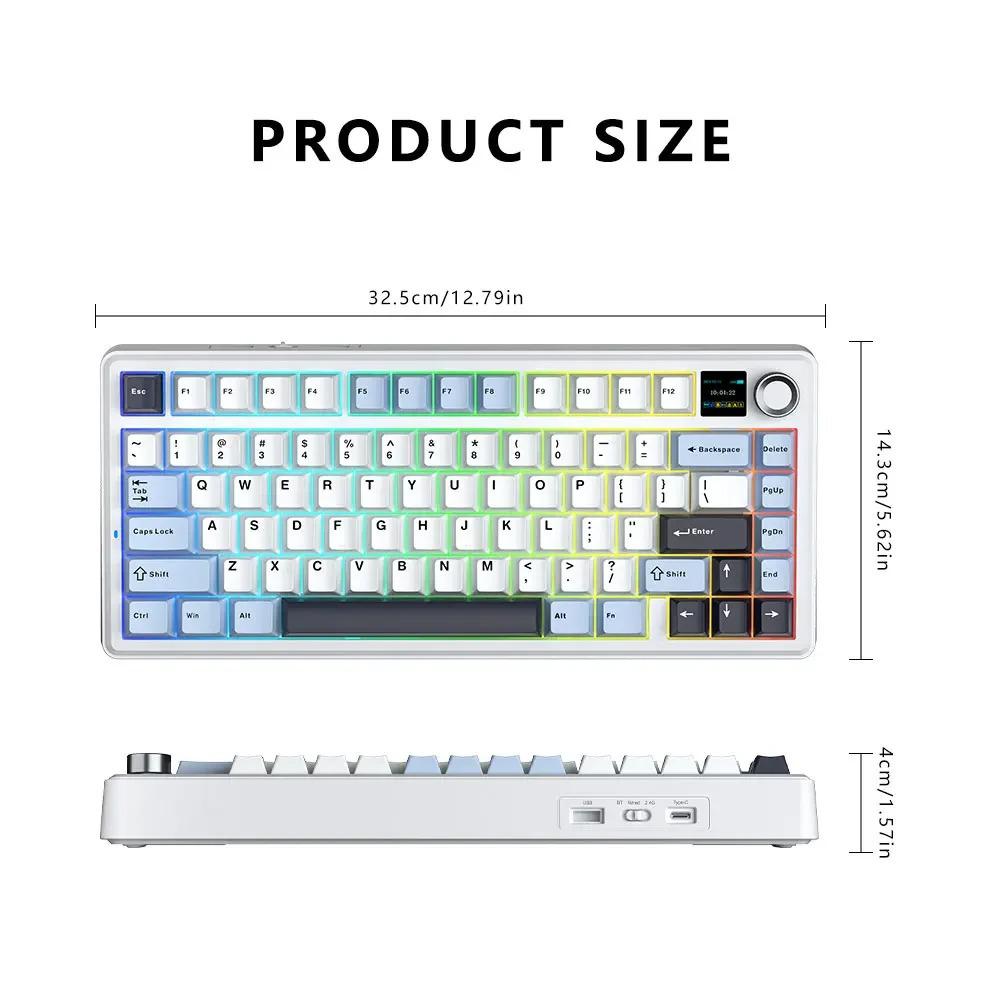 Wolfspider F75max Tri-Mode Wireless RGB Mechanical Gaming Keyboard with Customization and Side Engraving.
