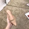 Fashion 2025 New Sandals Women Flat Baotou  Mesh Breathable Bow-knot Sandalias Fashion Summer Low Heels Pointed Shoes Female