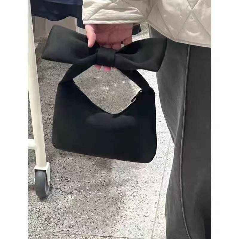 Девичья розовая сумка-бант: Мини-клатч из космического хлопка 2025 чёрный