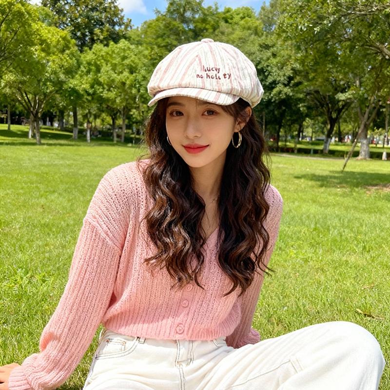 1pc Cute Fashion Newsboy Hat Beret Cap for Women,windproof Visor Paperboy Hat Sailor Fiddler Hat Adjustable,suitable for Tralve