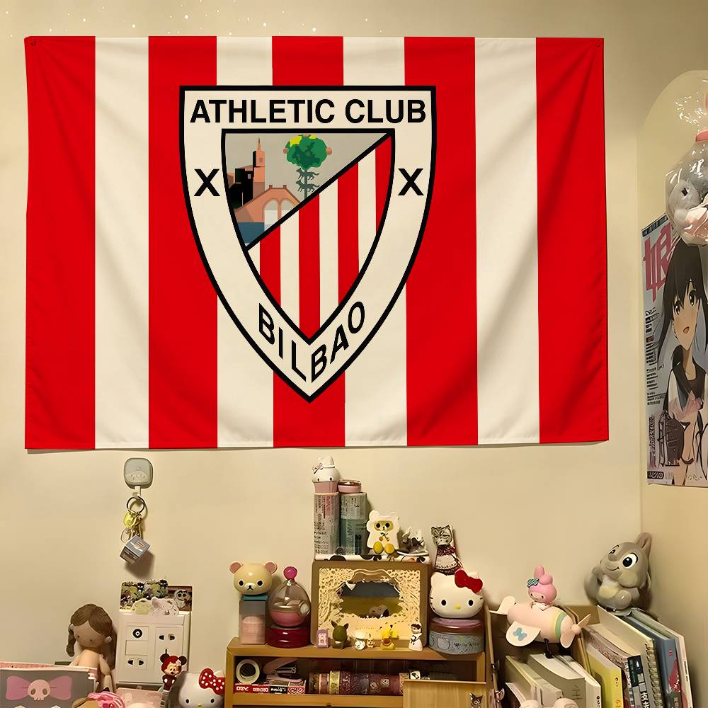 1pc Athletic Bilbao Logo Tapestry Colorful Hippie Psychedelic Bar Living Room Study Bedroom Dorm Decor Aesthetic