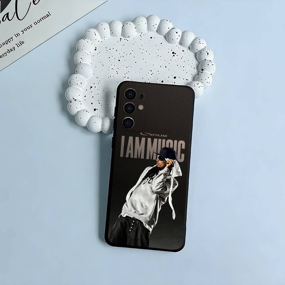 I AM MUSIC (Playboi Carti) Black Soft Silicone Phone Case for Samsung S25, S24, S21, S22, S23, S30, Ultra, S20, Plus, FE, Lite