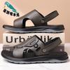 Men's Sandals Leather Summer Cowhide Beach Shoes 2025 New Car Wear Non-slip Two Sandals
