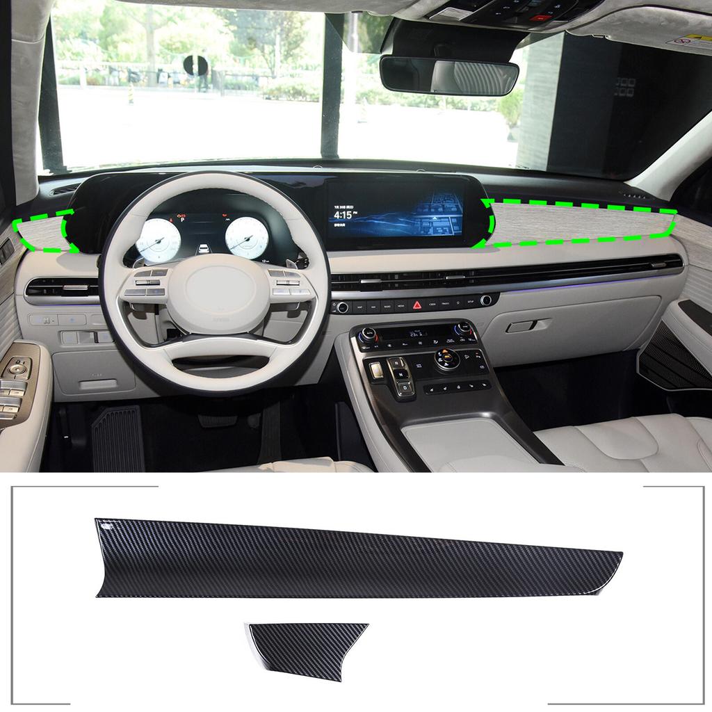 ABS Carbon fiber inner control dashboard Cover trims for Hyundai Palisade 20-24