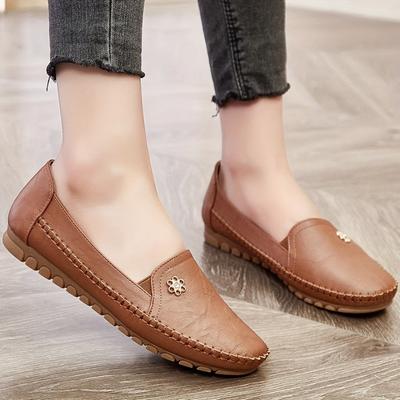 Ladies' Casual Shoes, Anti Slip Soft Soled Shallow Mouth Loafers, Spring and Summer Styles, Lightweight and Comfortable Flat Shoes for One Foot