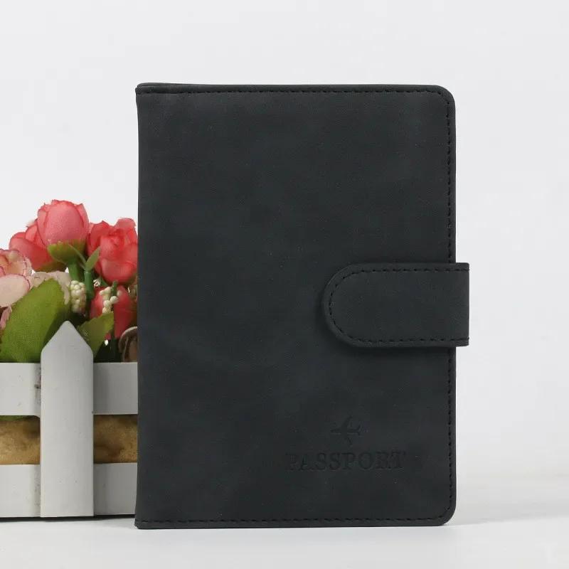 Reise-Passhülle aus Leder, wasserdicht, Reise-Kreditkartenetui, niedliches Passbuch für Damen/Herren, Passhülle mit Schnalle