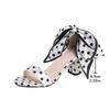 Summer New One-word Strap Stiletto Sandals European and American Fashion Large Size Polka Dot Lace-up Sexy High Heels Women