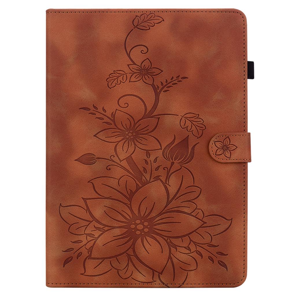 Pour Samsung Galaxy Tab A11 Étui Imprimé Fleur de Lys Fentes pour Cartes Housse de Tablette en Cuir