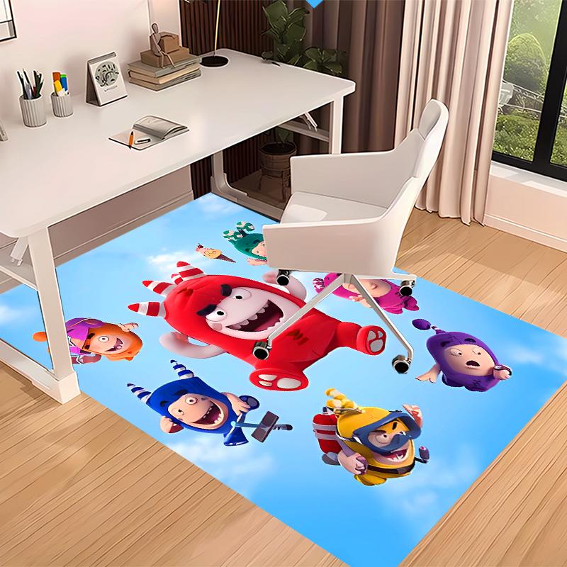 1pz Tappeto Area con Stampa Oddbods - Morbido, Lavabile, Antiscivolo, Tappeto Decorativo da Interno per Sedie da Ufficio, Soggiorno, Ufficio in Casa