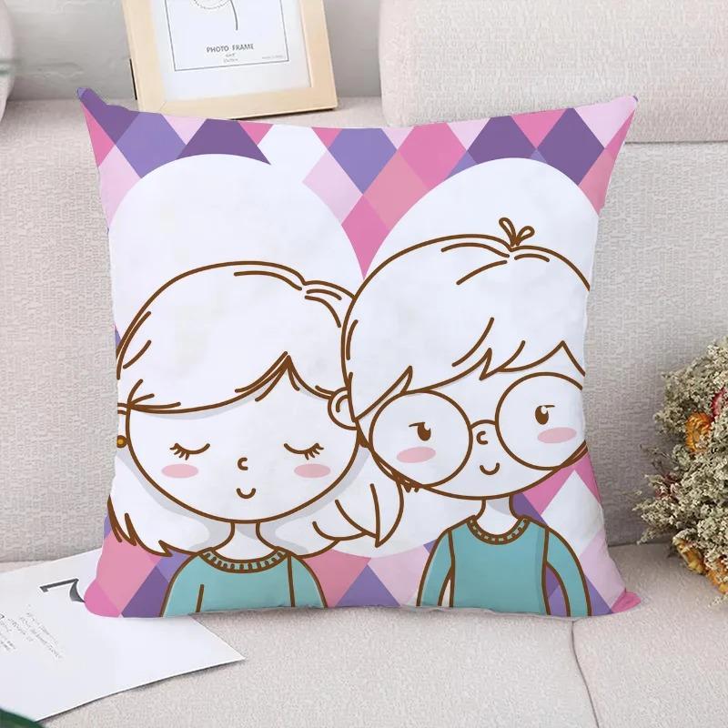 

Милые декоративные наволочки для пары, для гостиной, офиса, дома, наволочки, украшения для автомобиля 40x40cm
