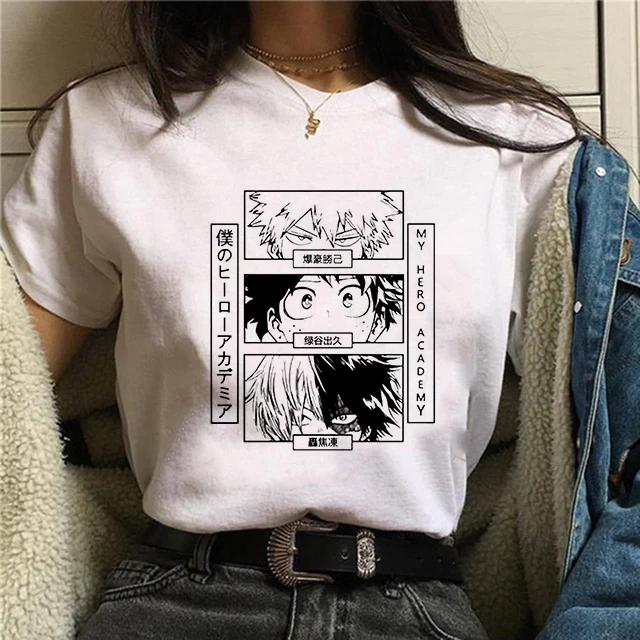 Manga Cute My Hero Academia Anime T Shirt Women Boku No Hero Academia T-shirt Bakugou Himiko Toga Tees Anime Deku Tshirt