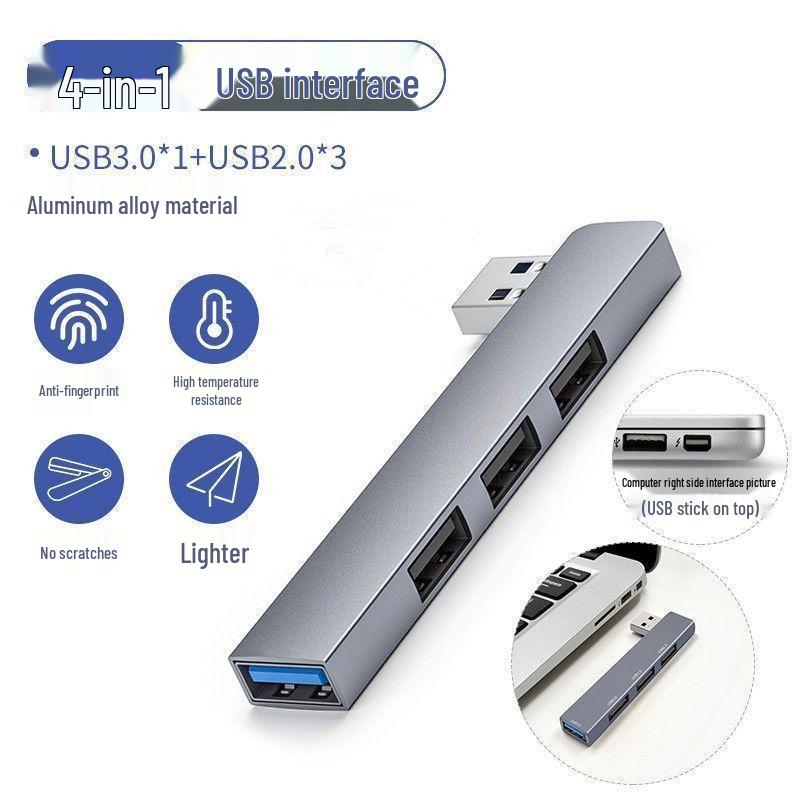 

Трансграничный алюминиевый 4-портовый USB 3.0 разветвитель-хаб USB-C с боковым подключением