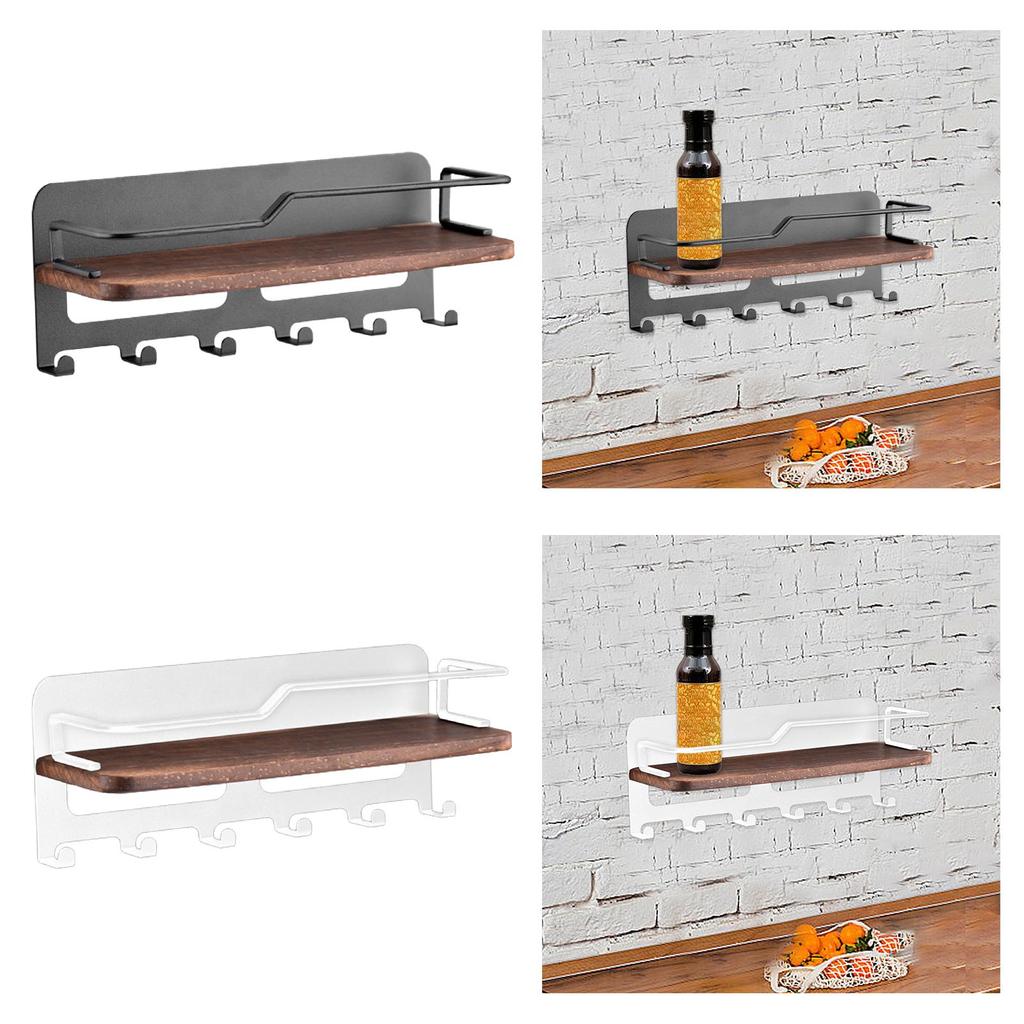 Fridge Side Rack with Hook Rack Hanging Basket for Kitchen Balcony Cabinet