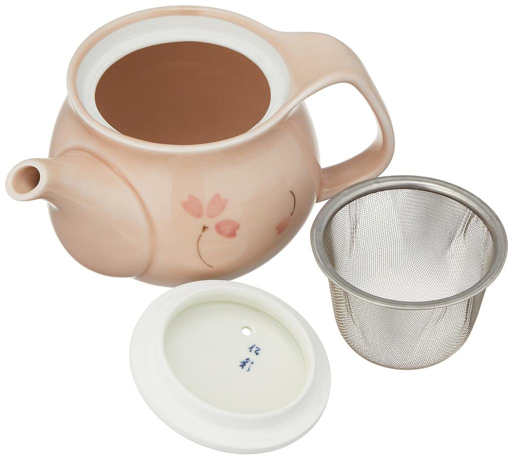 RAO3Z Ranchant (U) Easy-Pour Teapot, Multicolor, 15x11x9cm, Pink Glaze, Arita Ware, Made In Japan