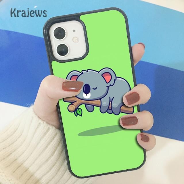 Krajews Animal sleeping koala Soft Phone Case Cover For iPhone 17 Air 16 15 14 plus 11 12 13 pro max coque Shell Fundas