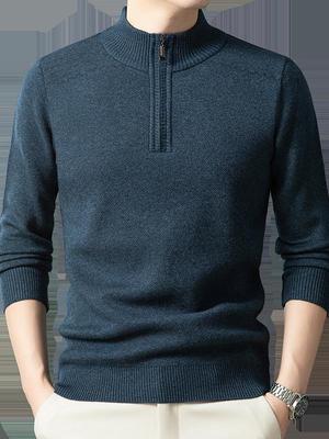 Men's Winter Stand Collar Zipper Knitwear - Middle-Aged Warmth Boutique Fashion High-End Feel