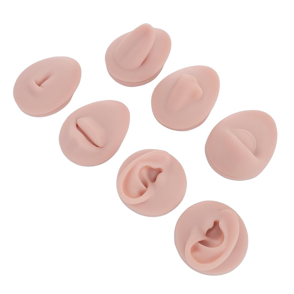 7pcs Silicone Body Parts Tongue Mouth Nose Eye Navel Ear Model Soft Practice Body Parts Kit