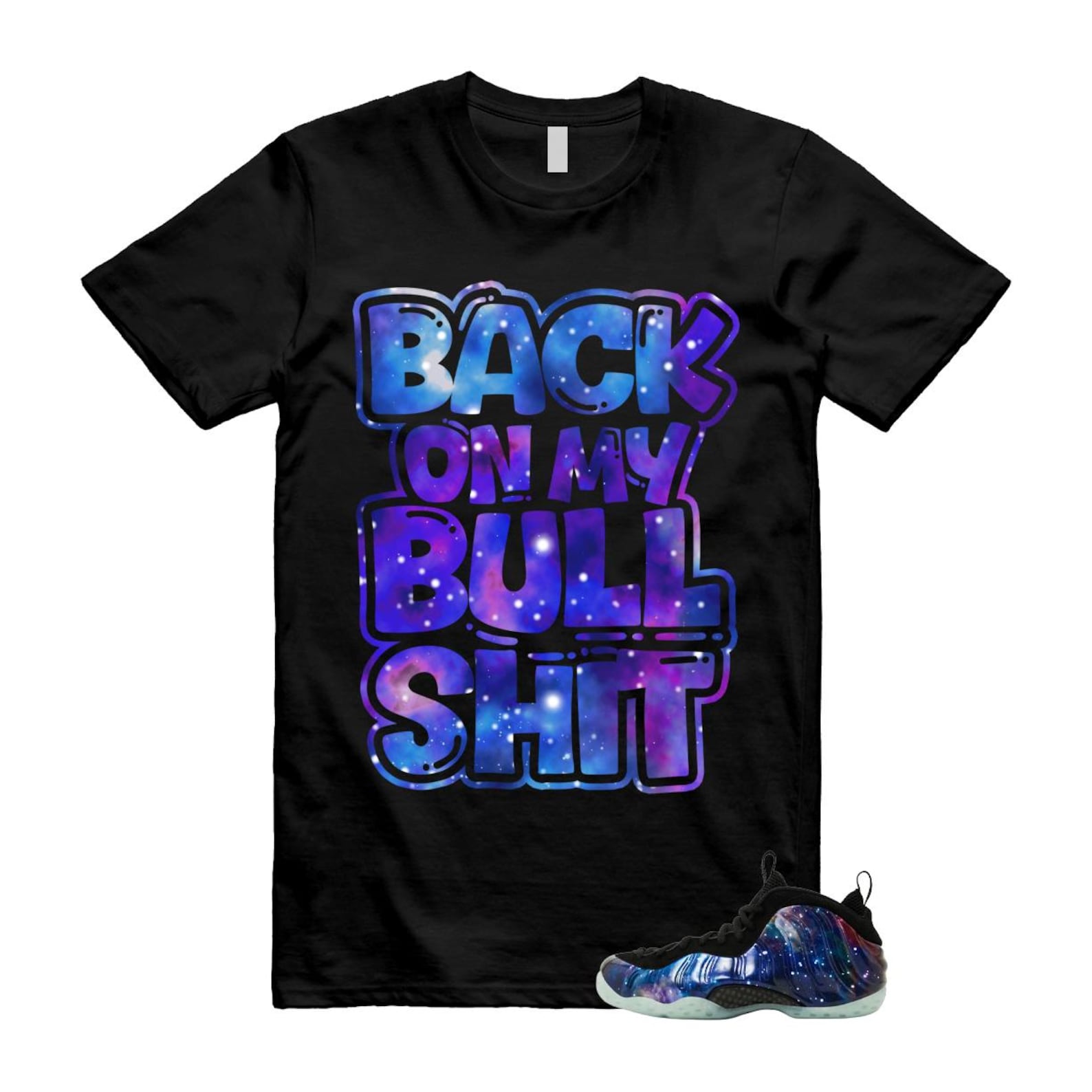Foamposite Galaxy Obsidian Black Anthracite Air One T Shirt Match BULL S