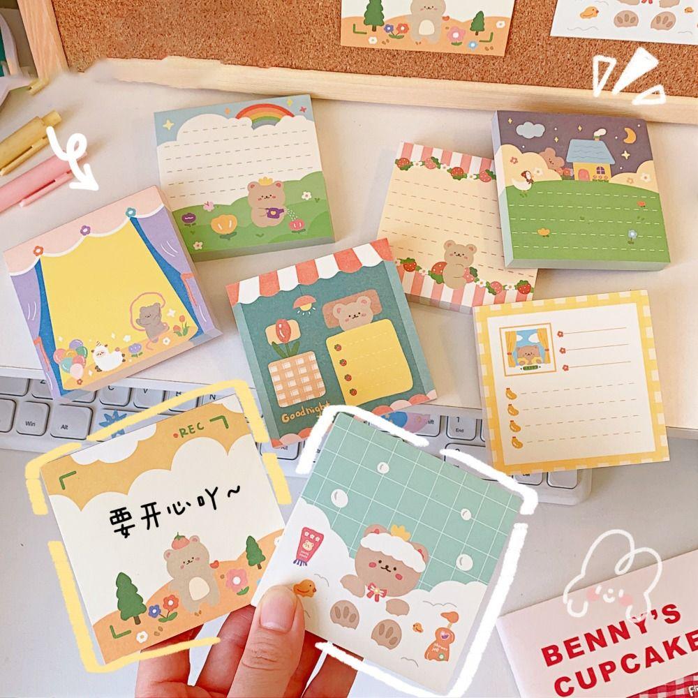 

100 листов/упаковка Сладкий медведь липкая записная книжка Kawaii Memo блокноты Memo блокнот для студентов Style 3