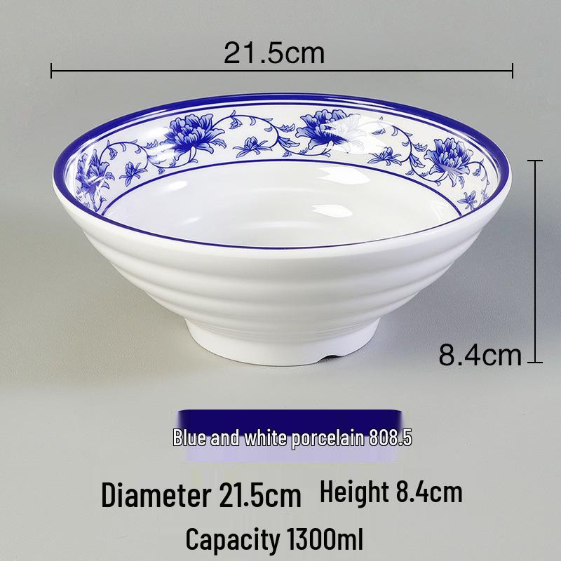 Melamine Ramen Bowl: Porcelain-Like, Large Mala Tang Soup & Noodles Bowl for Wontons & Luosifen
