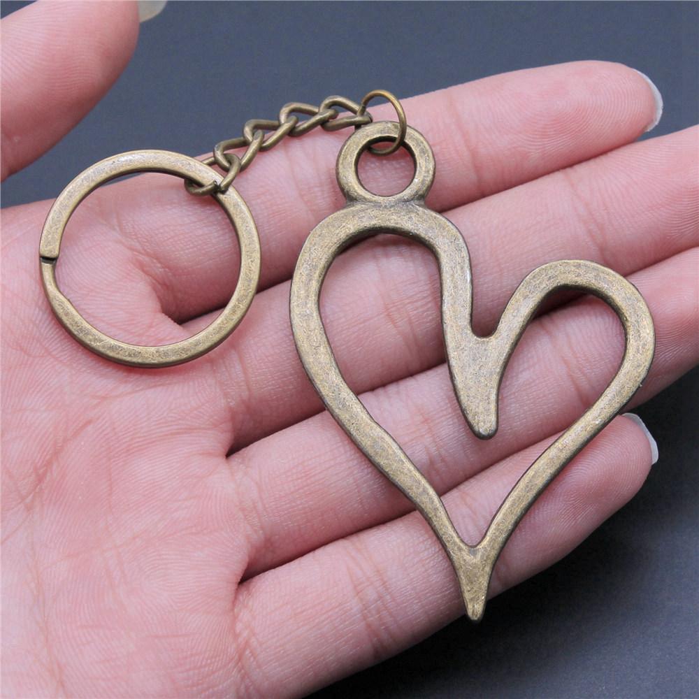 28mm Key Ring Couple Heart Love Minimalist Jewelry Components QY016