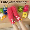 1 Pair Christmas Stockings Funny Monster Socks Autumn Winter Coral Fleece Floor Fuzzy Socks Couple Sleep Sock