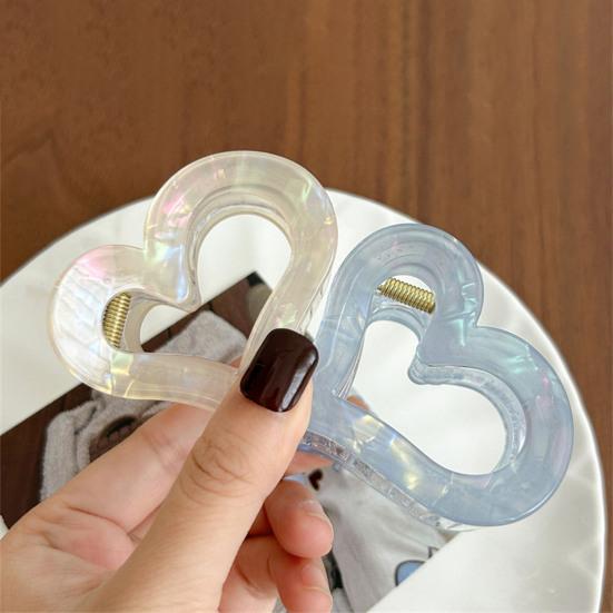 Hair Claw Anti-slip Teeth Hollow Heart Design Hair Clip Medium Size Back Head Shark Hair Claw Strong Grip Hair Accessory