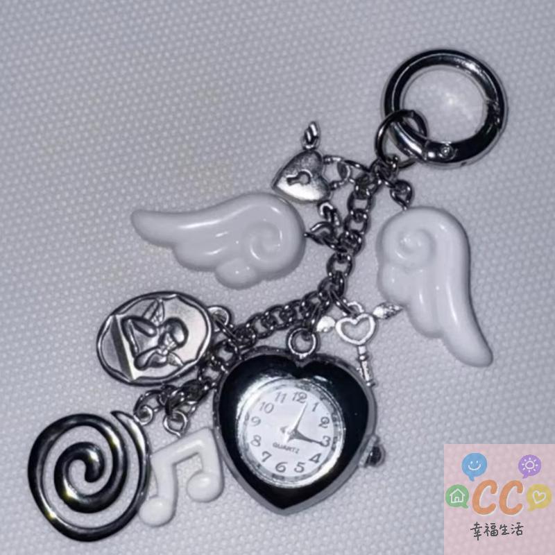 2025 HUA HUA Original Heart Watch Clock Pendant Keychain Niche Design Keyring Bag Pendant Charms Backpack Decoration HUA HUA