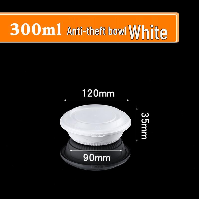 Lockable Round Disposable Plastic Bowl with Lid for Soup and Noodles